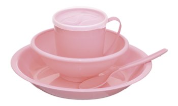 Kit Infantil c/5 pç (1 un. Prato 700 ml + 1 un. Caneca 330 ml + 1 un. tampa + 1 un. Papeiro 500 ml + 1 un. Colher)