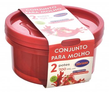 Conjunto c/ 2 Potes p/ Molho 700 ml ( Vermelho )