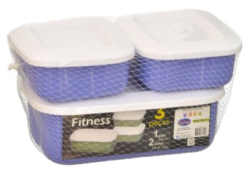 Kit Fitness 3 Pç ( 1 un. Pote 865 ml + 2 un. Potes 335 ml)