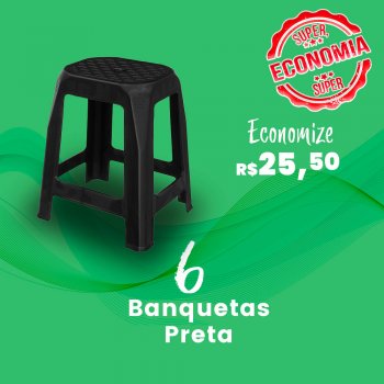 Kit Banqueta Adulta Preta  - 6 peças