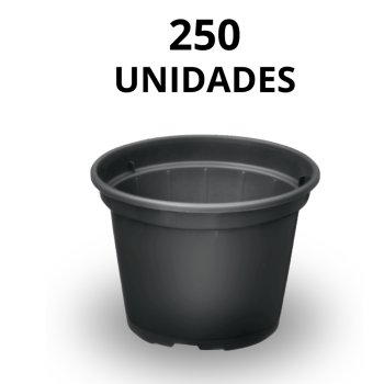 Conjunto Com 250 Vasos Para Flor 10,5 cm Preto Reciclado