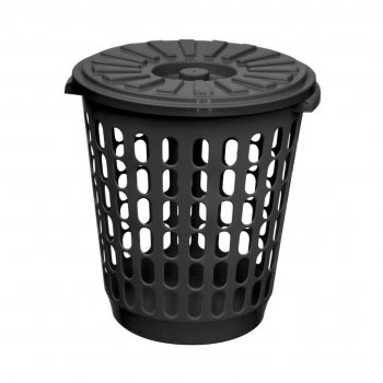 Cesto Telado 30 l c/ tampa - Preto Reciclado